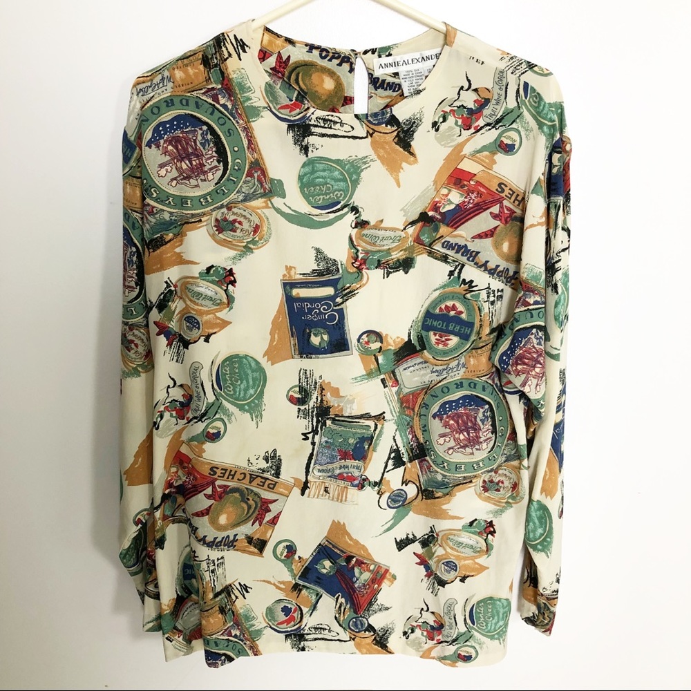Annie Alexander Silk Long Sleeve Blouse Sz 12